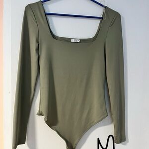 Olive Green Long Sleeve Bodysuit